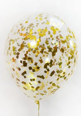 Кулька з конфетті золото квадратні 207 фото