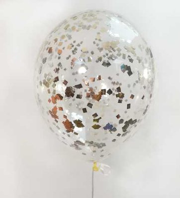 Кулька з конфеті срібляста квадрат 209 фото