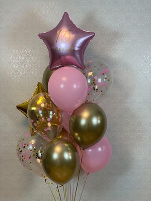 Зоряний сет з хромованими кульками та конфетті 13 фото