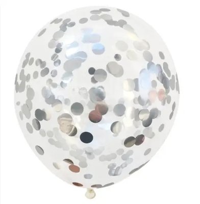 Кулька з конфеті сріблястим круг 210 фото