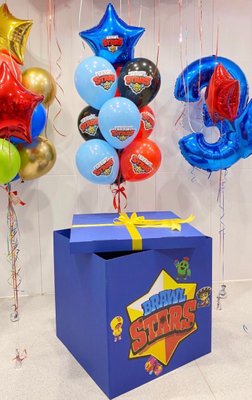 Коробка-сюрприз і кульки в стилі Бравл Старс 337 фото