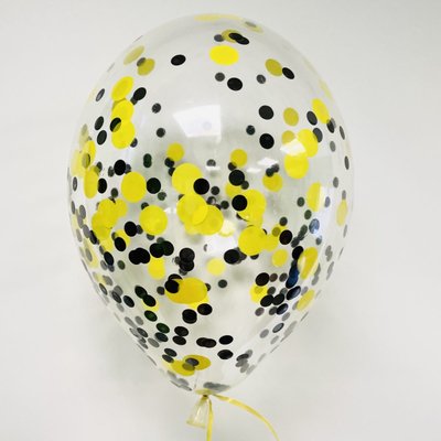 Кулька з чорним та жовтим конфеті 216 фото