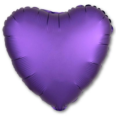 Серце 18" Сатин фіолетове Purple 189 фото